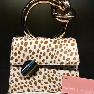 BENEDETTA BRUZZICHES BB Knot Handle Pony Albino Cheetah Handbag